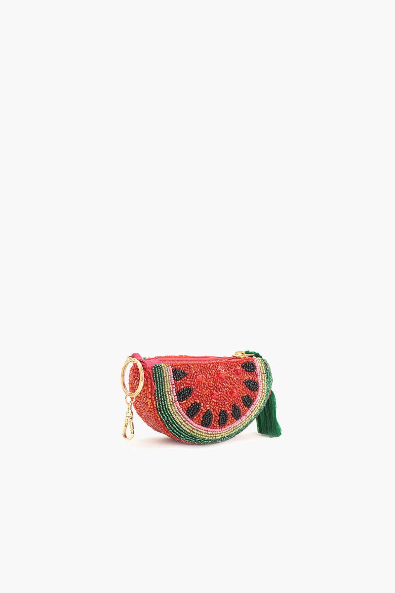 Watermelon Pop Beaded Coin Pouch