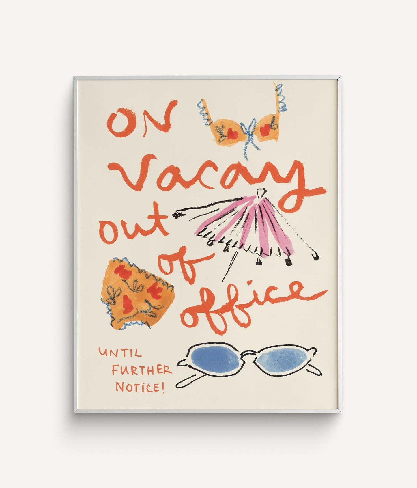 “On Vacay: Out of Office” Art Print Framed Phthalo Ruth