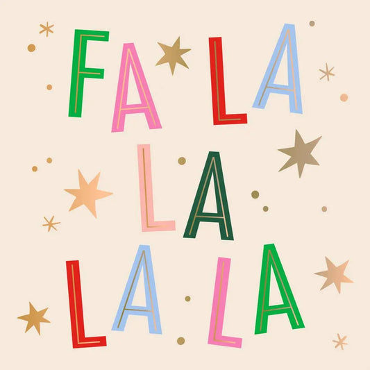 Holiday Cocktail Napkins | Fa La La - Foil - 20ct soiree-sisters