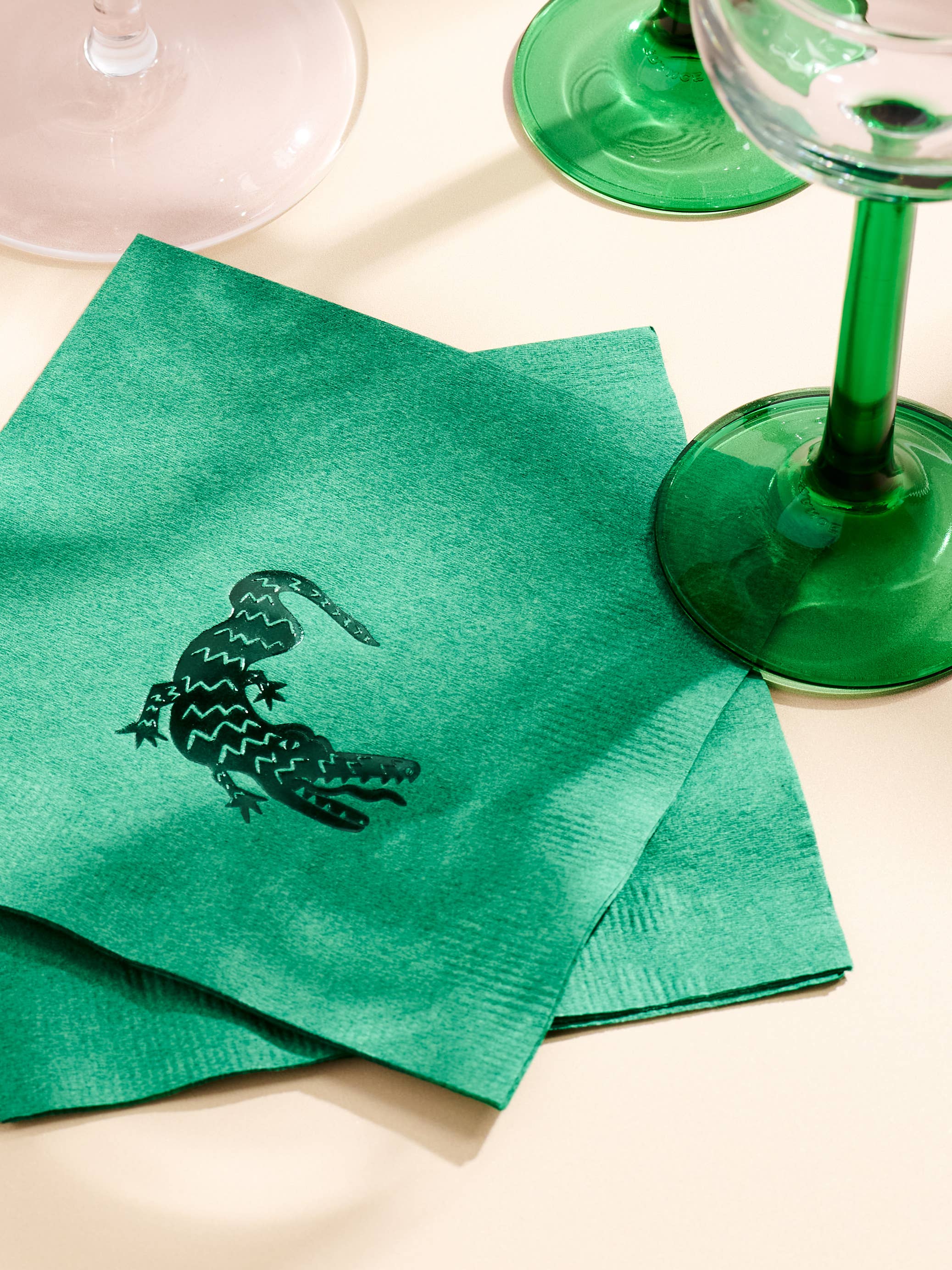Green Alligator Cocktail Paper Beverage Napkins - Set of 20 One & Only Paper