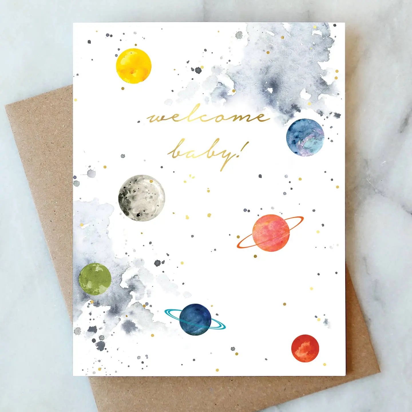 Space Baby Greeting Card | New Mom Baby Card Abigail Jayne Design