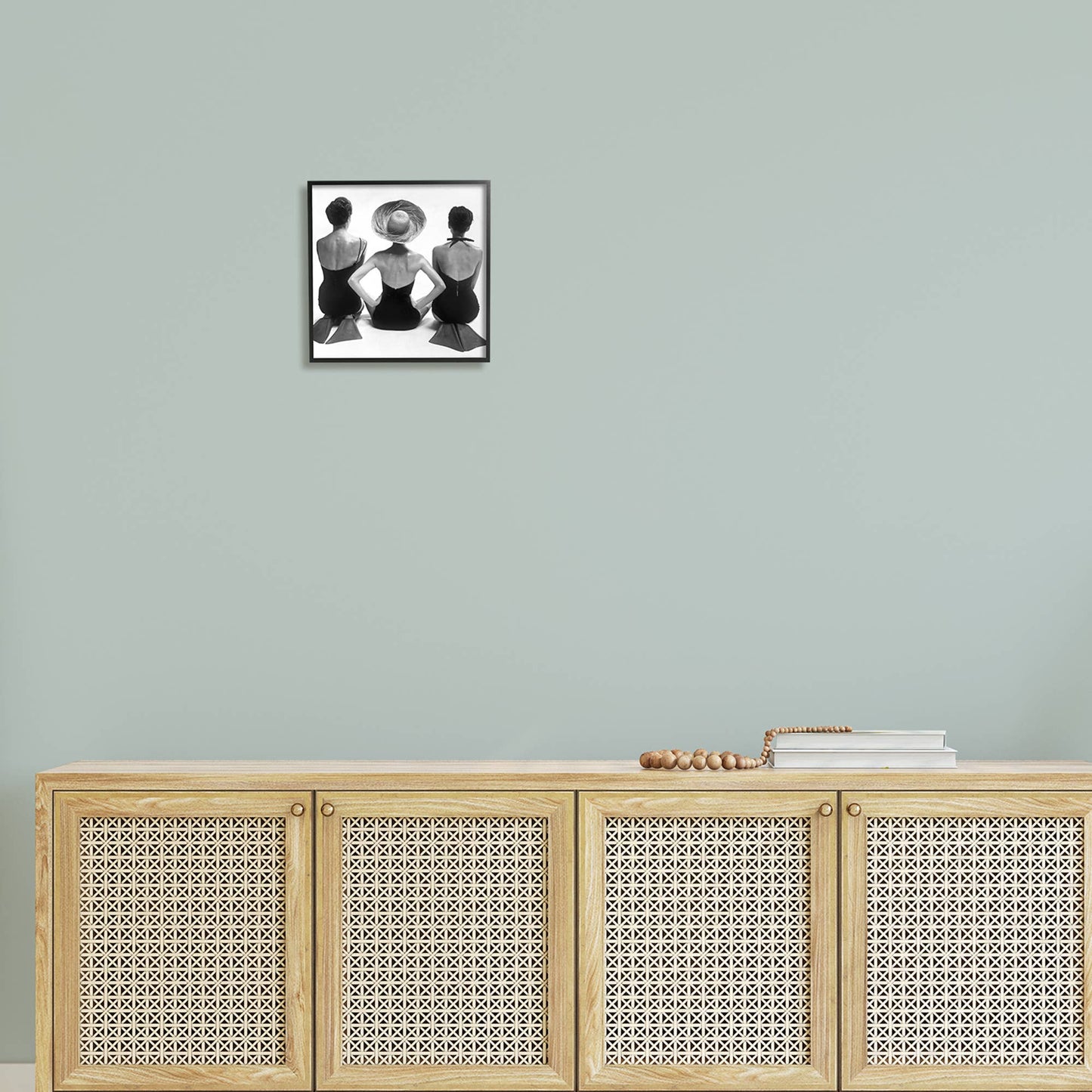 Women Sitting Beach Monochrome Flippers Framed Giclee Fall