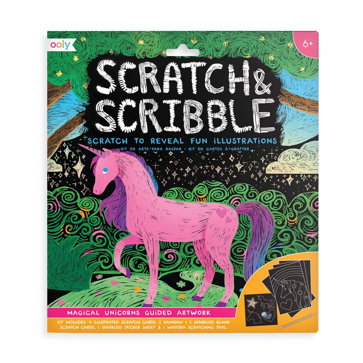 Scratch & Scribble Scratch Art Kit - Magical Unicorns OOLY