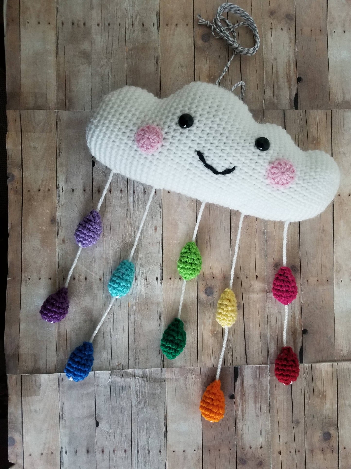 Happy Cloud Mobile Rainbow Raindrops Sweet Sleepy Nursery De