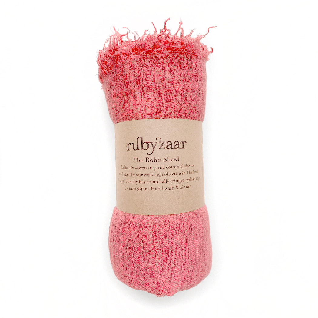 Salmon Boho Scarf Rubyzaar