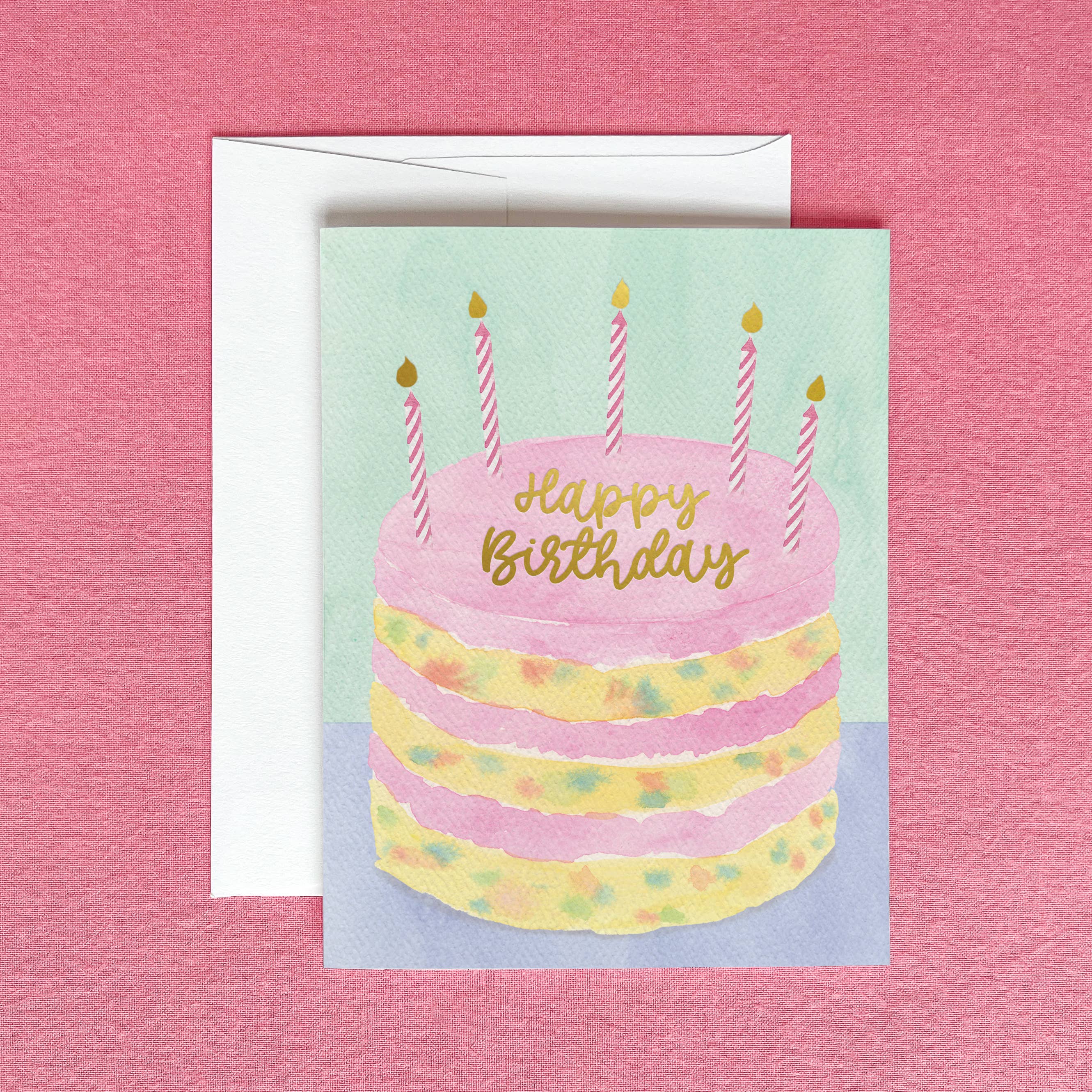 Funfetti Birthday Cake Greeting Card with Gold Foil Gert & Co