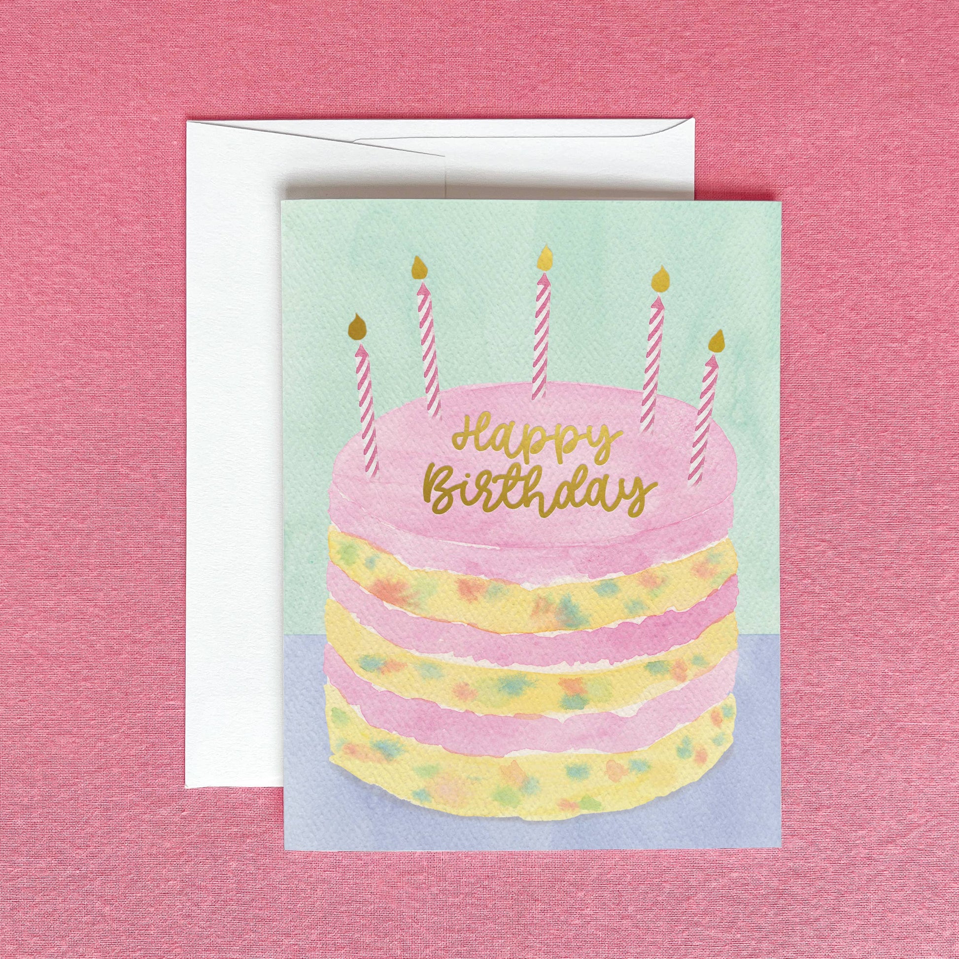 Funfetti Birthday Cake Greeting Card with Gold Foil Gert & Co