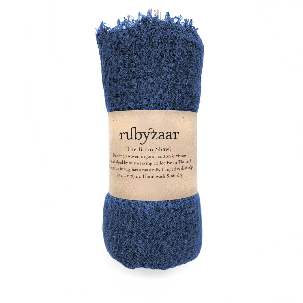 Cobalt Boho Scarf Rubyzaar
