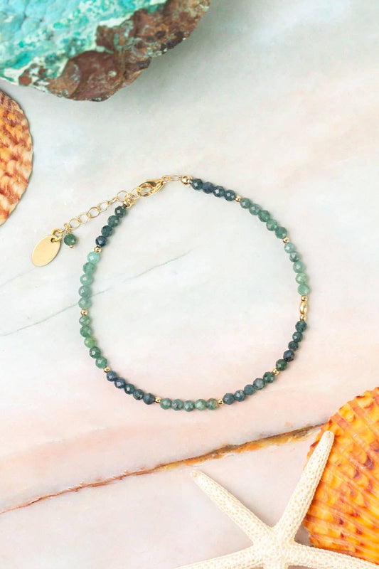 Ocean Waves 7.5-8.5" Grandidierite Simple Bracelet