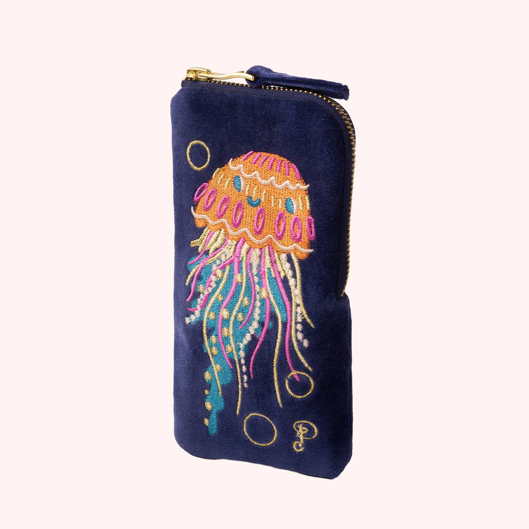 Velvet Sunglasses Pouch - Jolly Jelly - Navy
