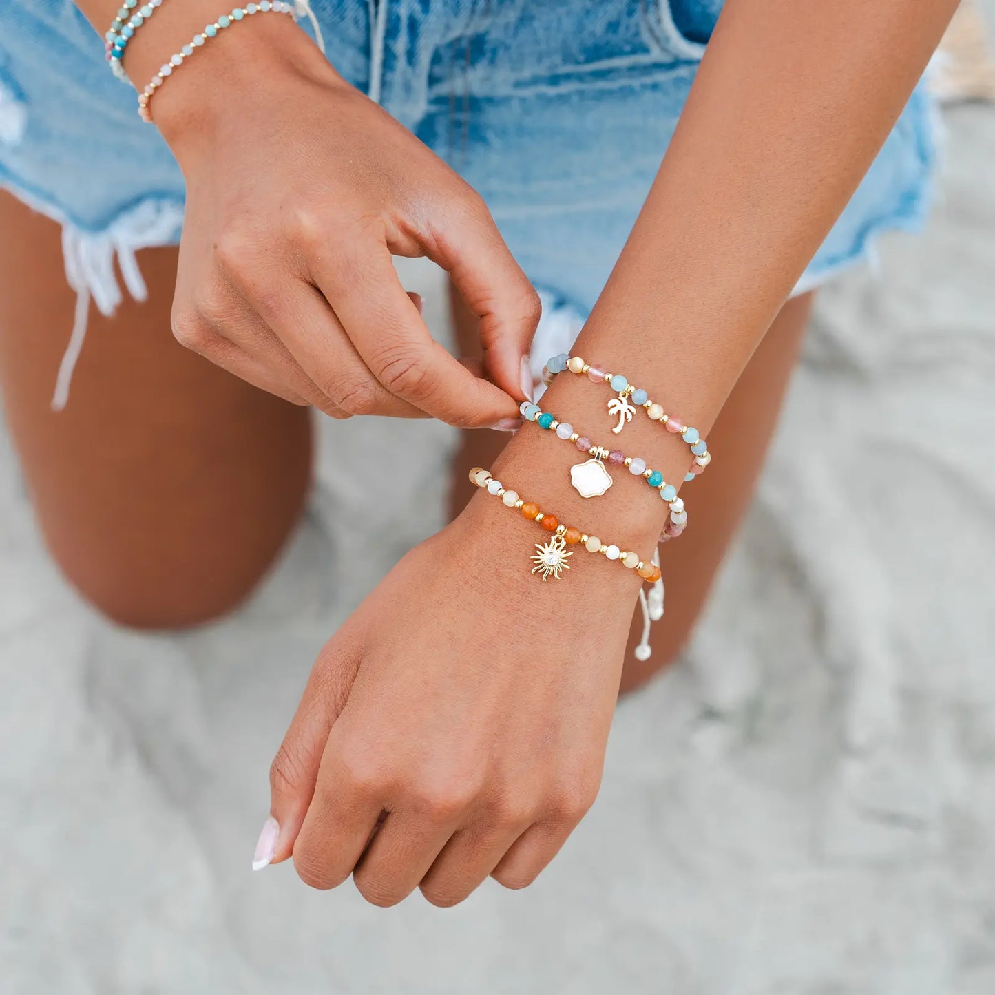 Sandy Toes Florida Charm Bracelet Lotus and Luna