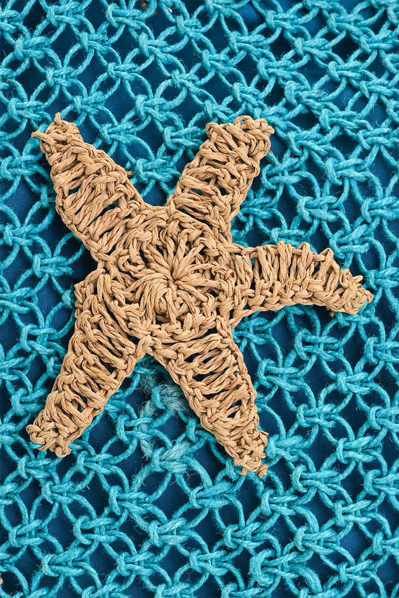 Starry Shores Beaded Macrame Tote