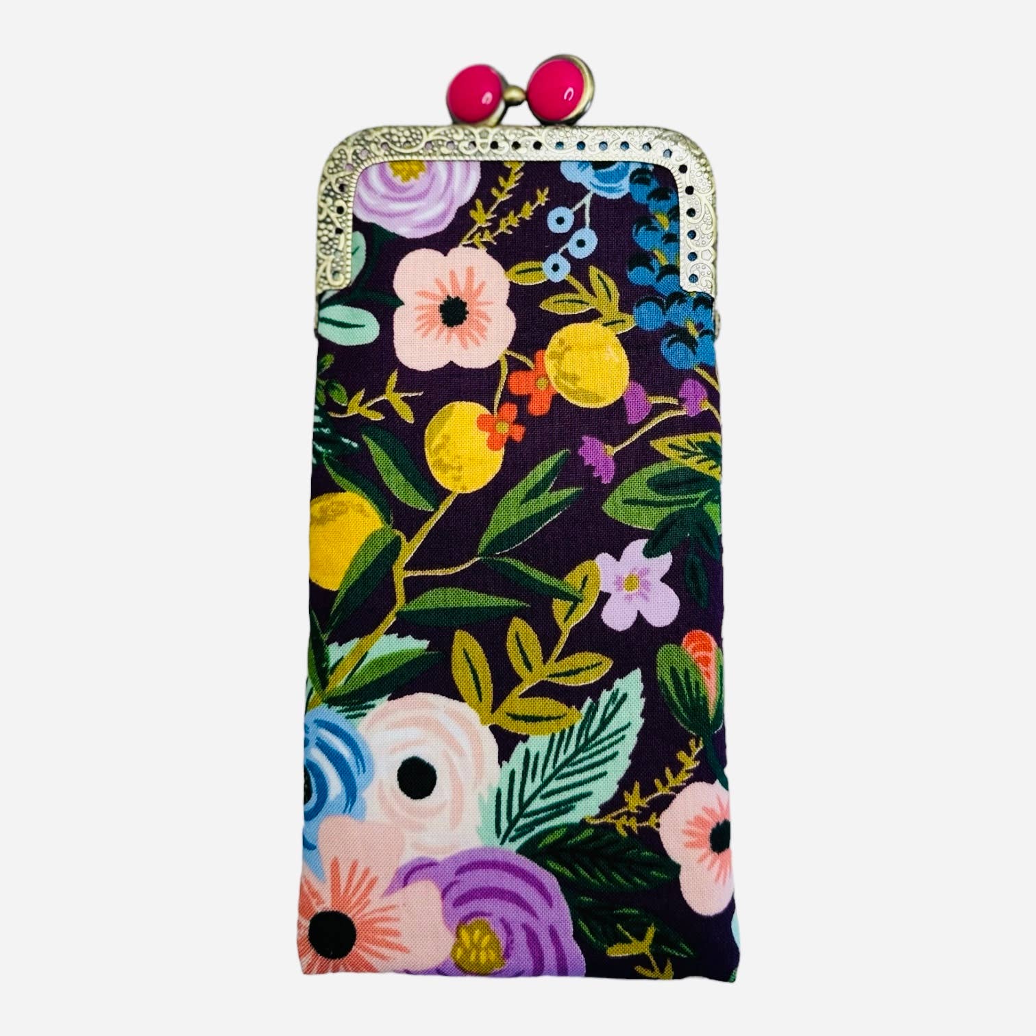 Garden Party in Plum Eyeglass Case
