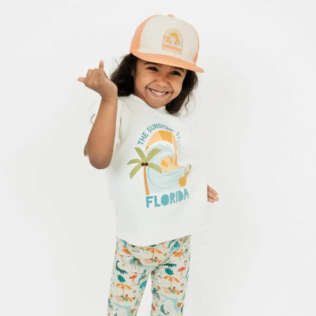 The Sunshine State Florida Souvenir Cotton Kids Tee Shirt Emerson and Friends