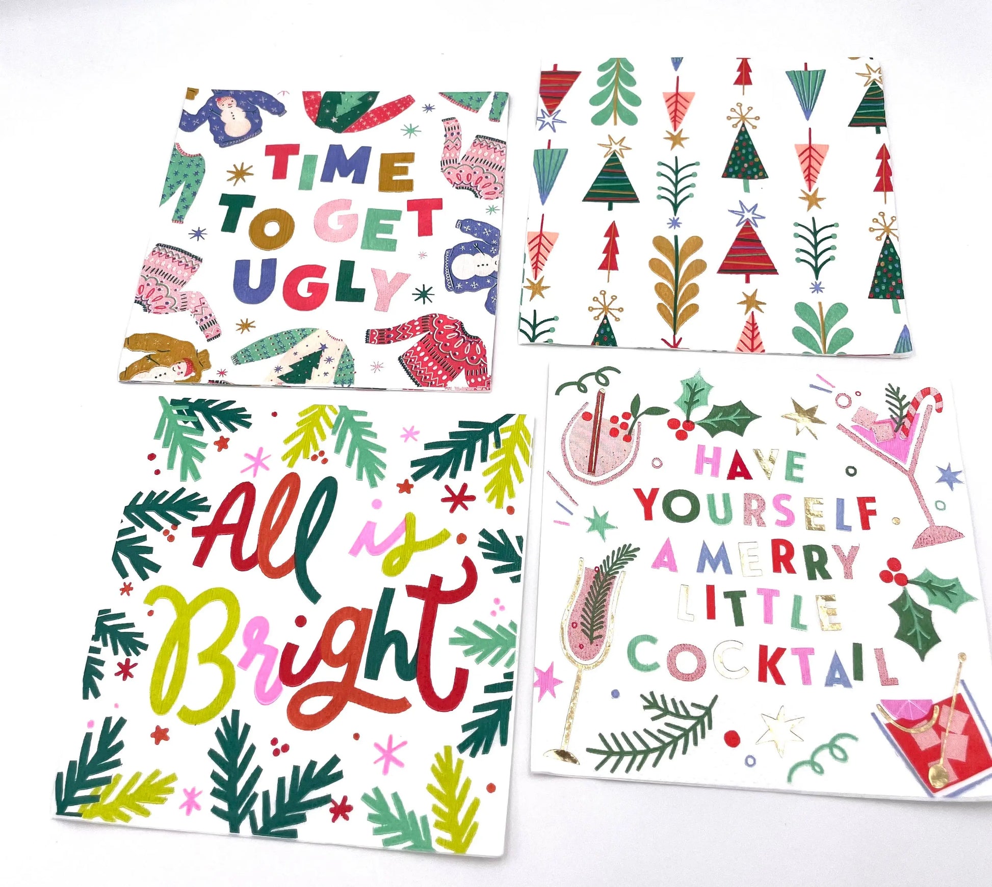 Christmas Napkins | Merry Little Cocktail - Foil - 20ct soiree-sisters