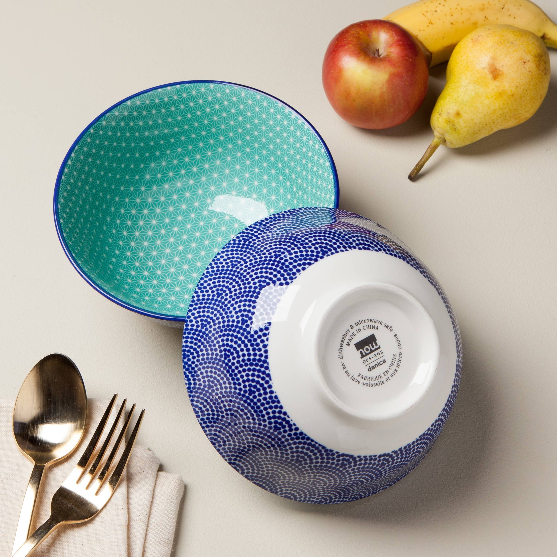 Blue Waves Stamped Bowl 6 inch Now Designs by Danica