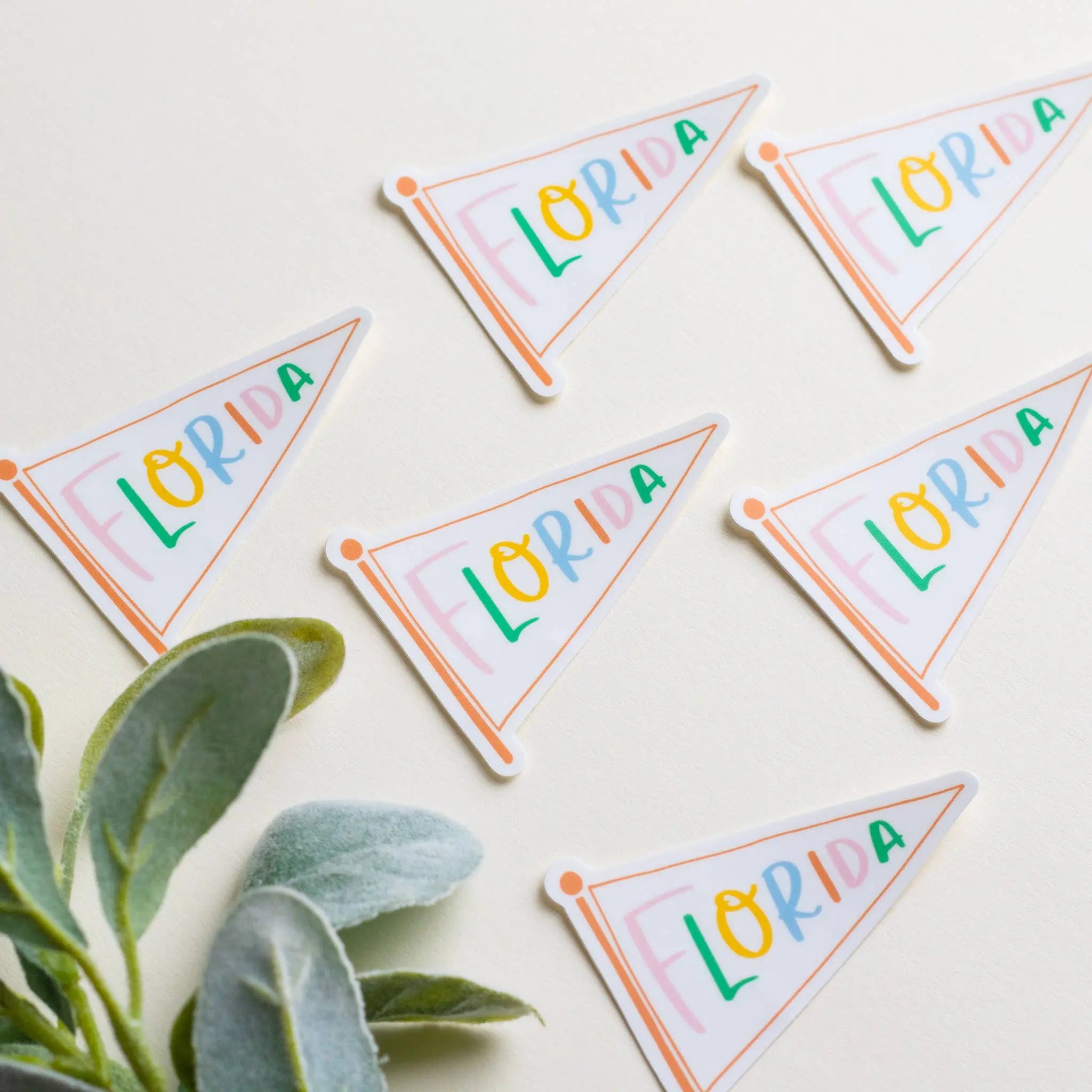 Rainbow Florida Pennant Sticker Declaration & Co