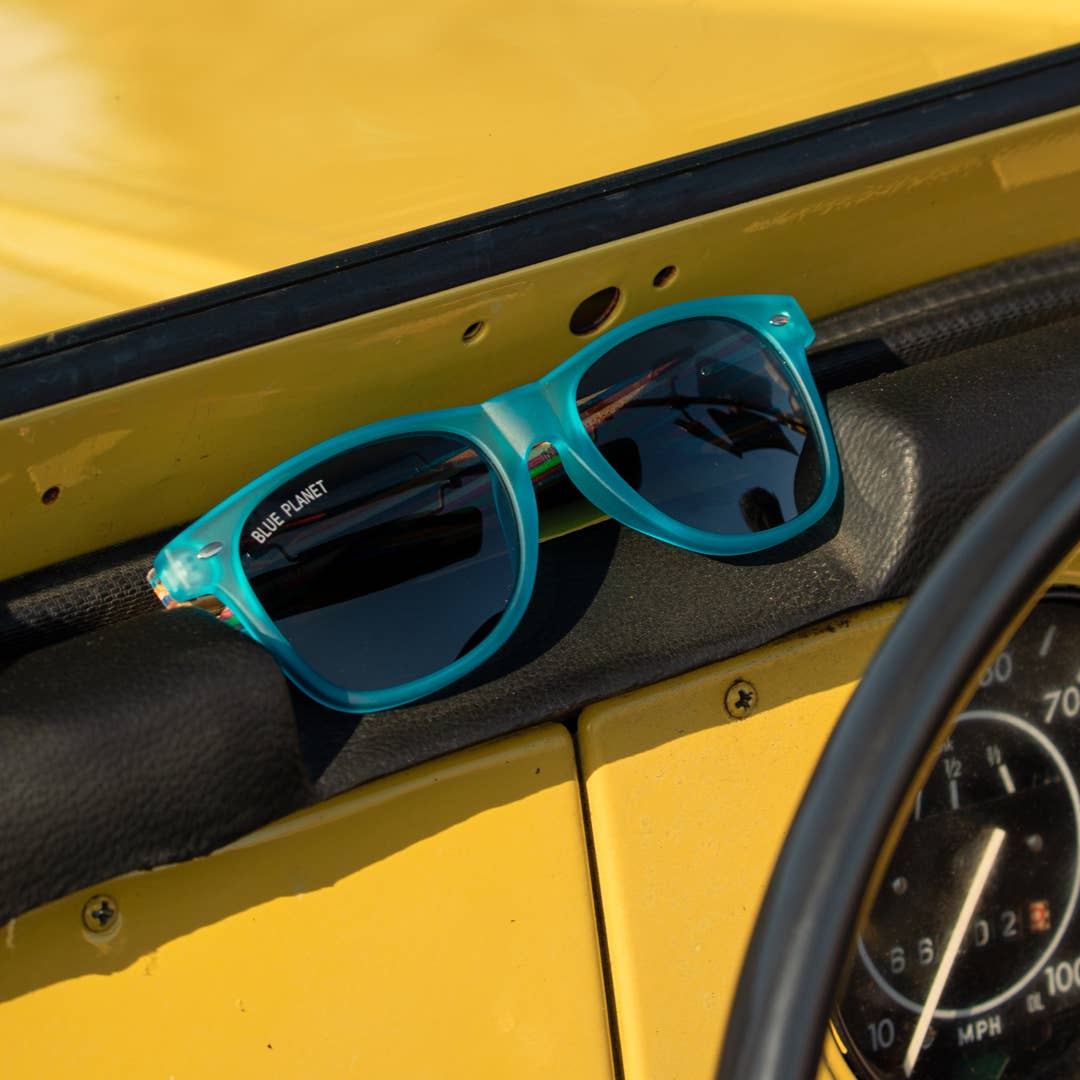 BP19029 - Indio - Matte Aqua / Rainbow Wood/ Smoke Polarized Blue Planet Eco-Eyewear