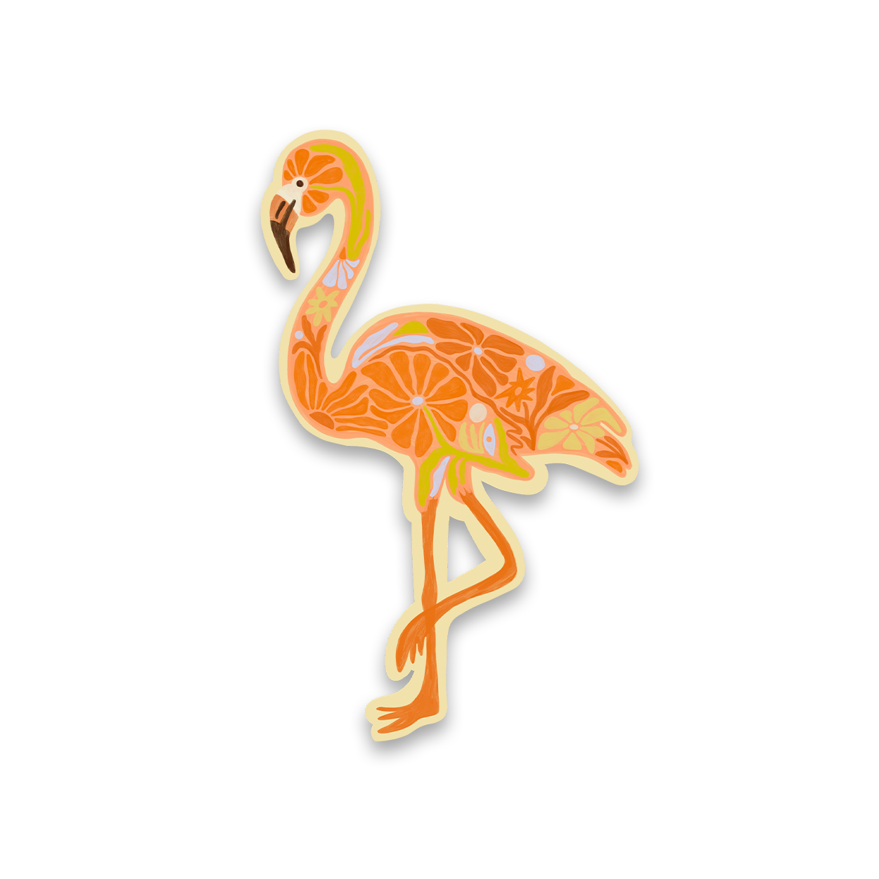 Floral Flamingo - Vinyl Sticker The SoulShine Co.