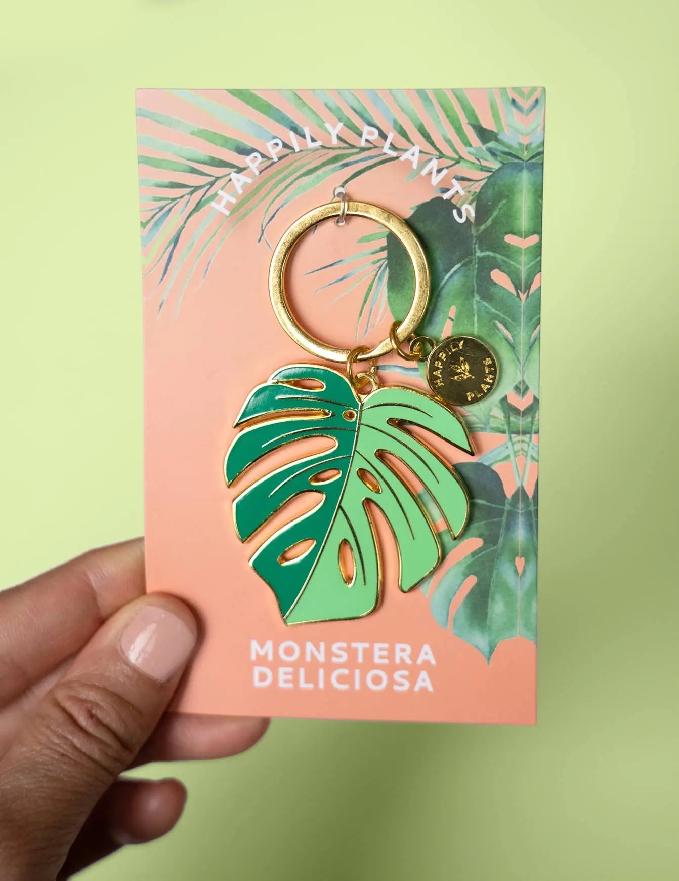 Monstera 'Deliciosa' Plant Lover Keychain Happily Plants
