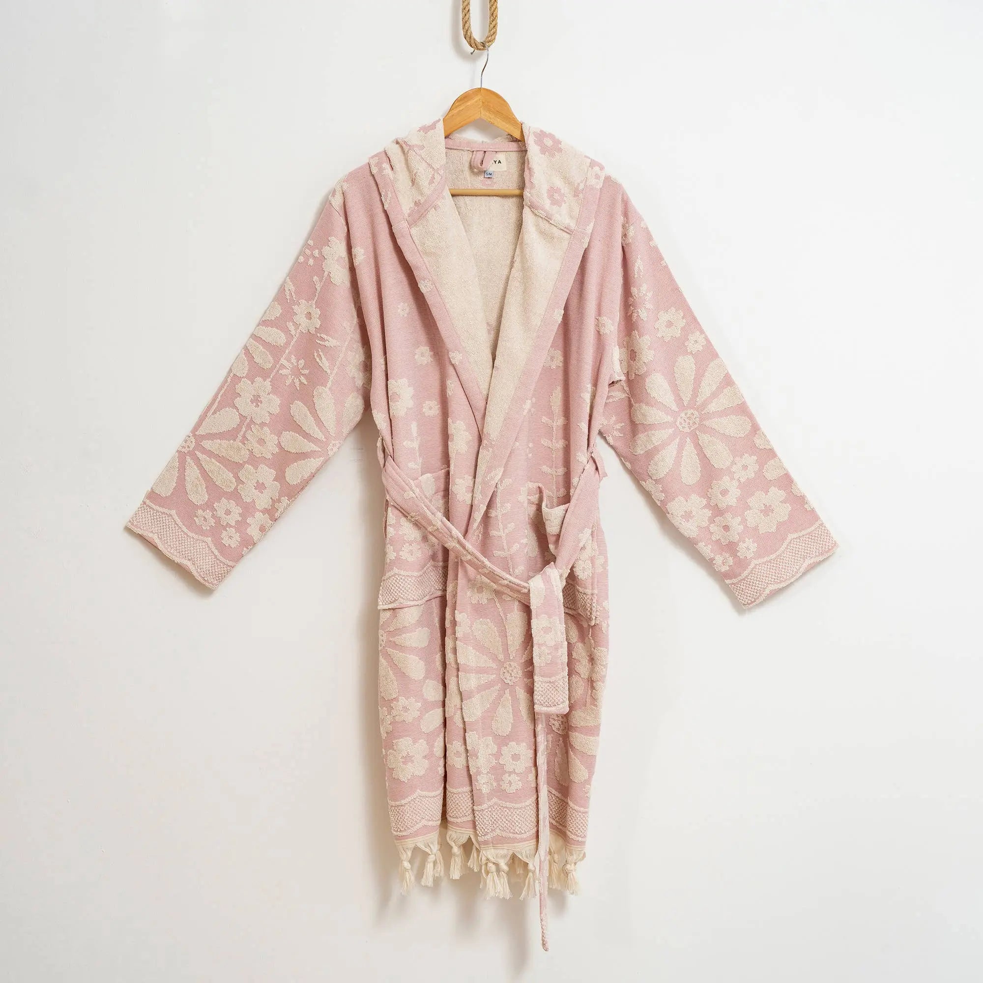 Fuchsia Daisy Bathrobe Turkish Cotton Quick dry Resort Robe Fuchia Kikoya