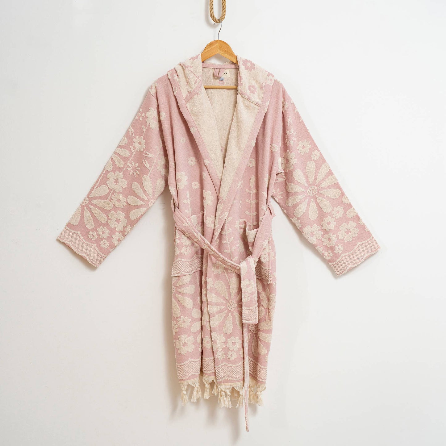 Blue Daisy Bathrobe Turkish Cotton Quick dry Resort Robe Kikoya