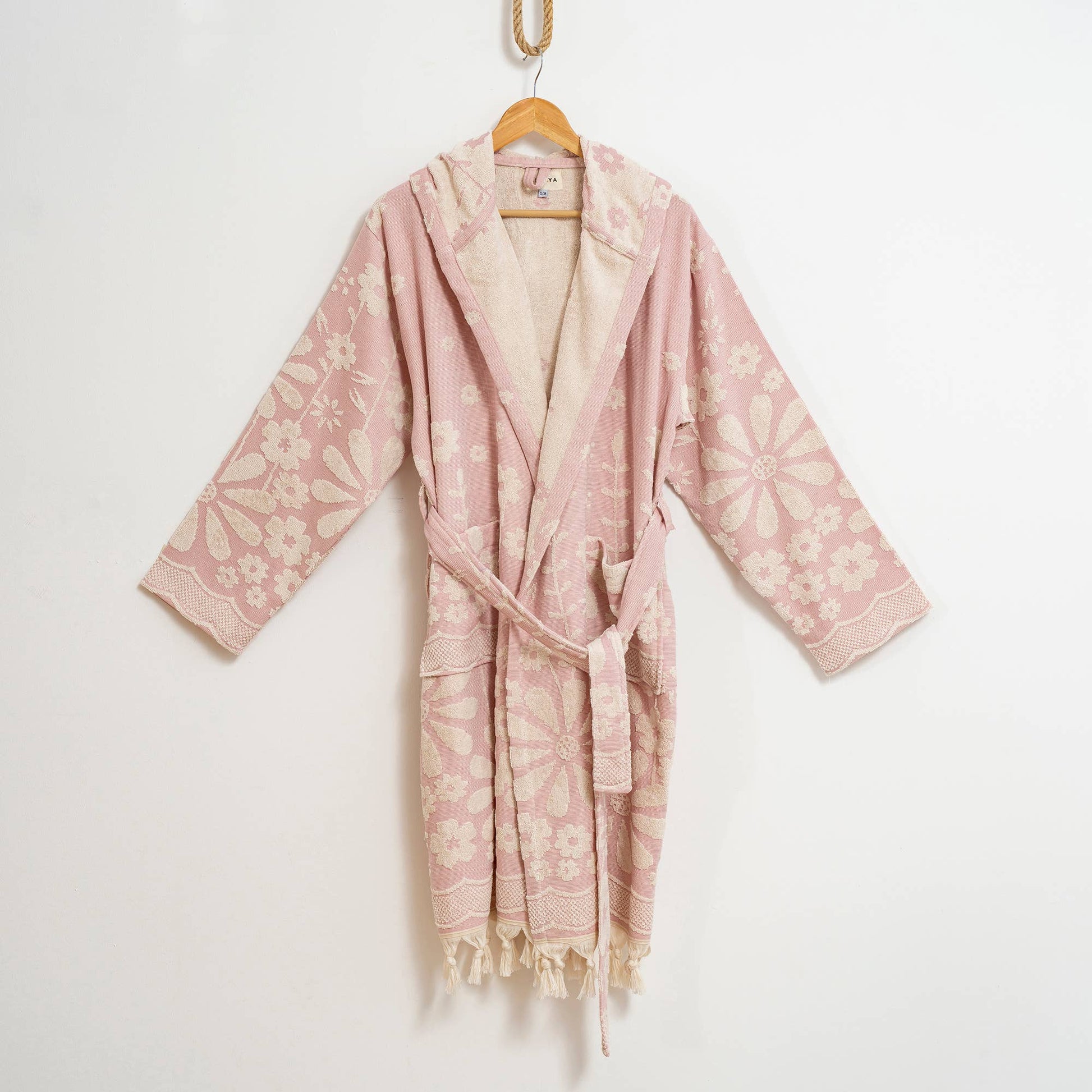 Blue Daisy Bathrobe Turkish Cotton Quick dry Resort Robe Kikoya