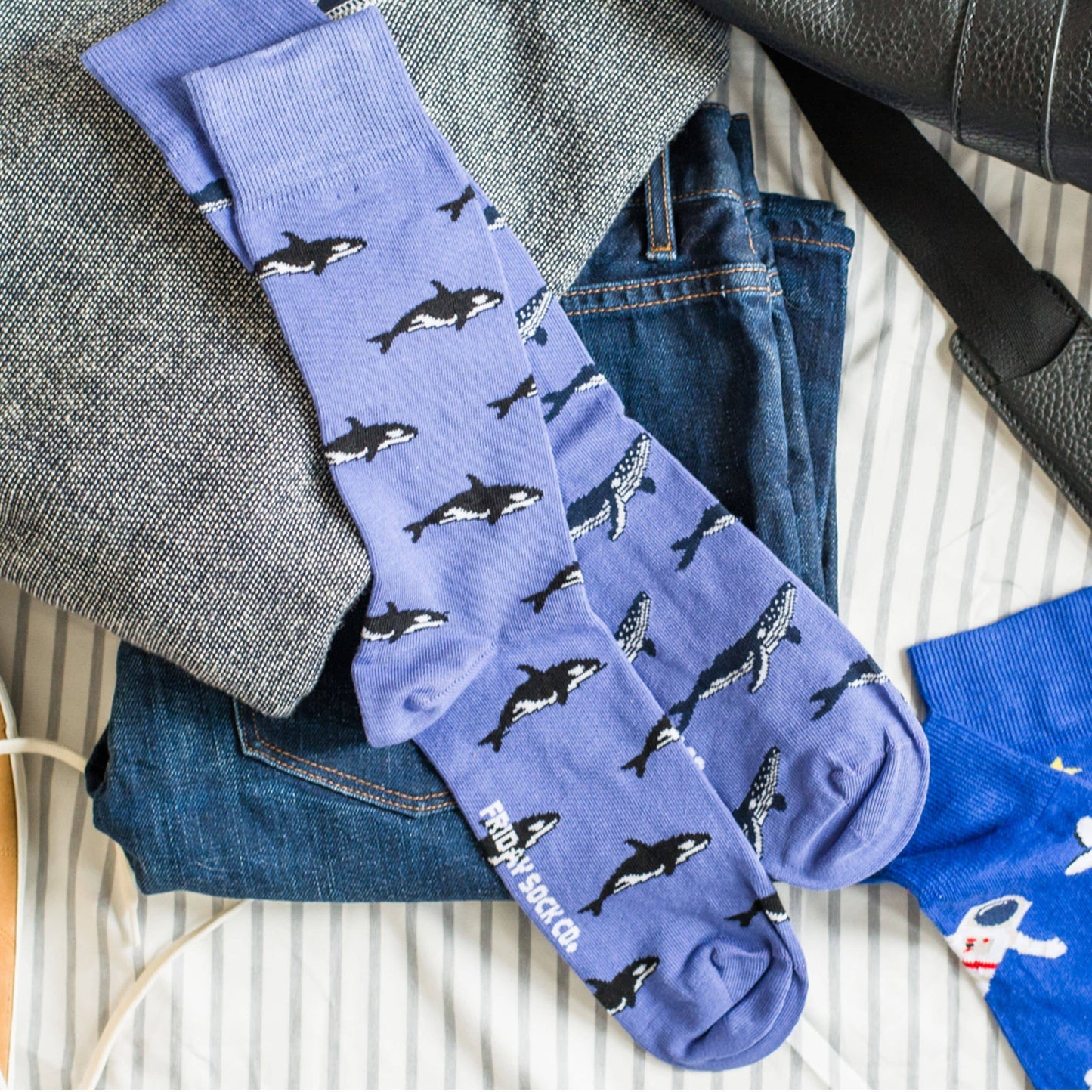 Humpback Whale & Orca Socks Mens Friday Sock Co.