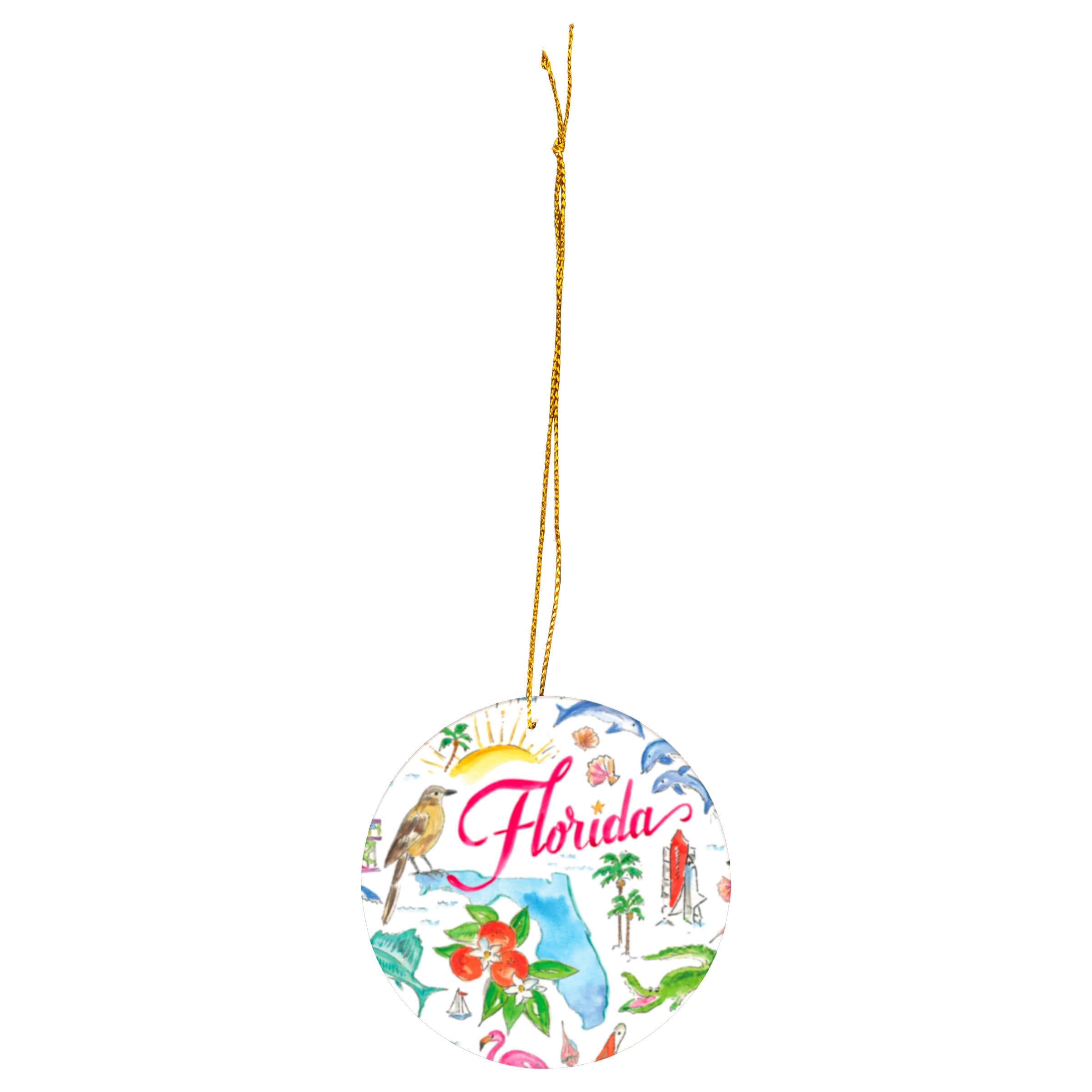 Florida FL State Collection Ceramic Ornament Rosanne Beck
