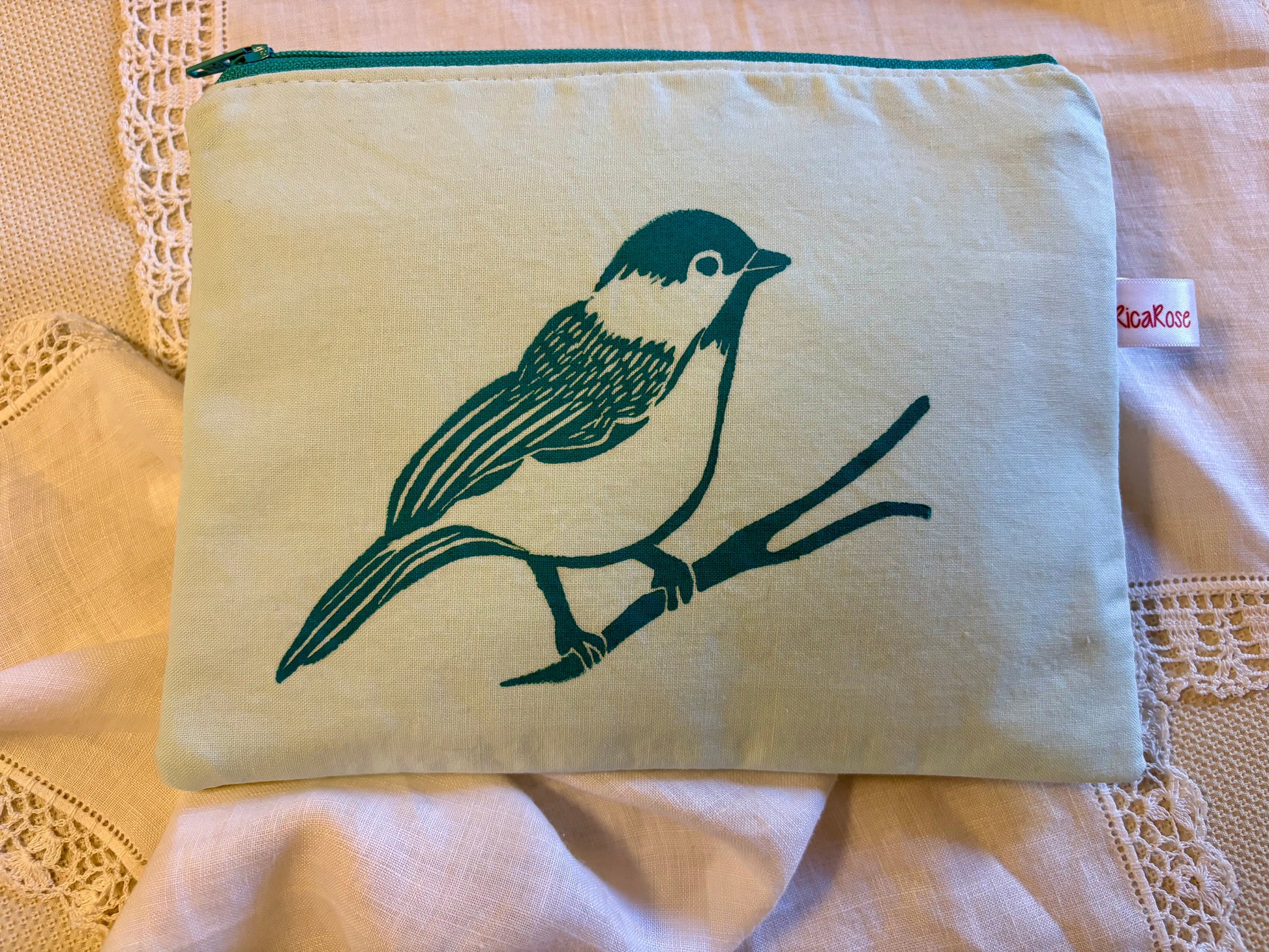 Bird Handmade Bag Blue Rica Rose