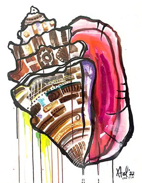 Shell Hand Emblished Art X'tal XTal Art