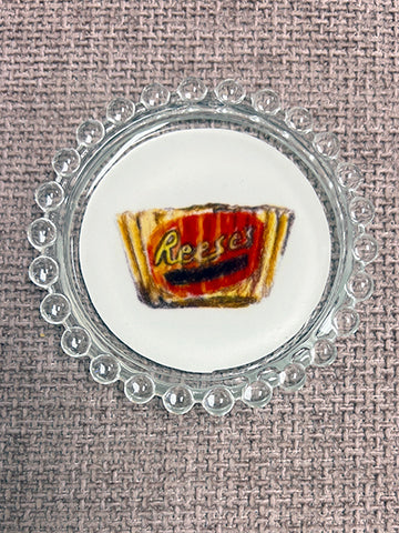 Reese's Cup Glass Trinket Dish Ware Your Snacks