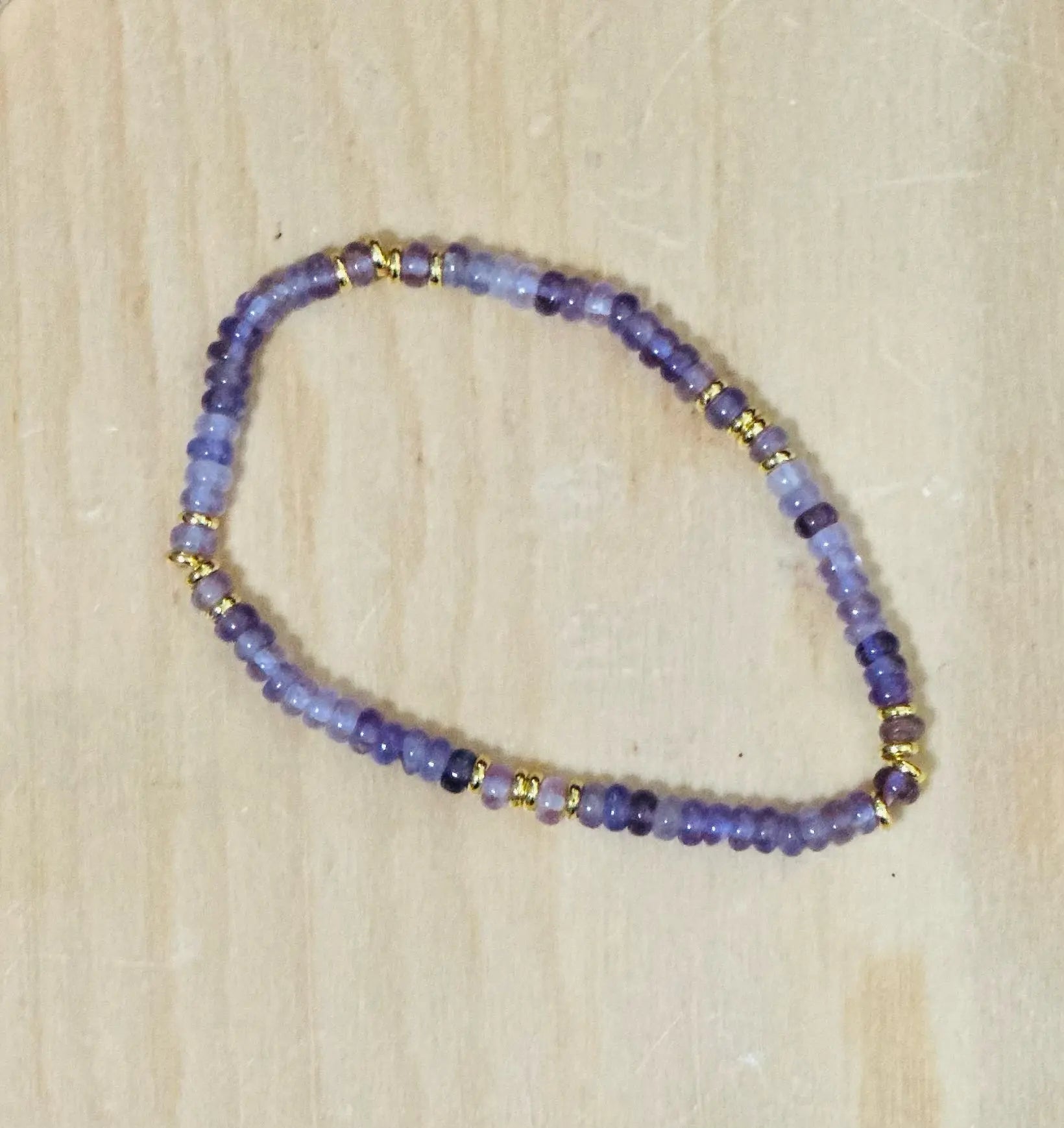 Amethyst Linea Beaded Stretch Bracelet Santore Jewelry