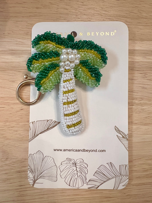 Palm Beaded Charm Keychain