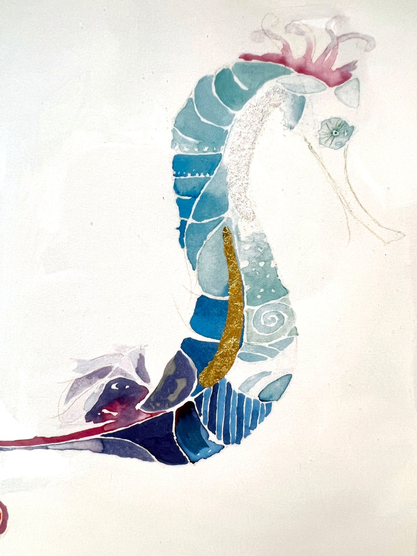 Sea Horse Xtal Art Card Small