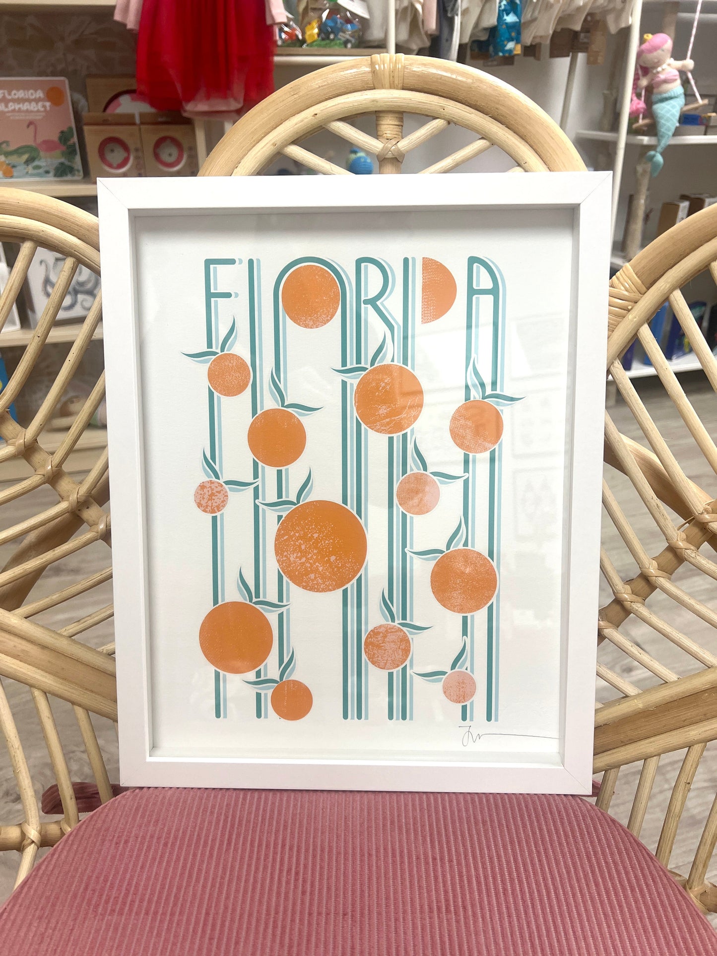Florida Orange Print Framed 22 of never