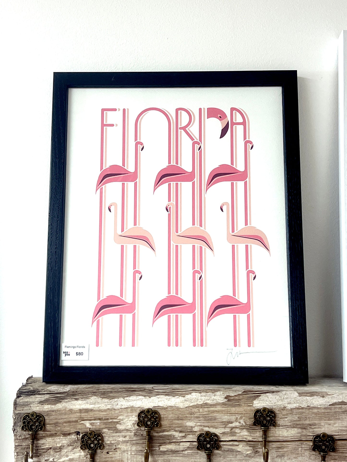 Flamingo Florida Print Framed 22 of never