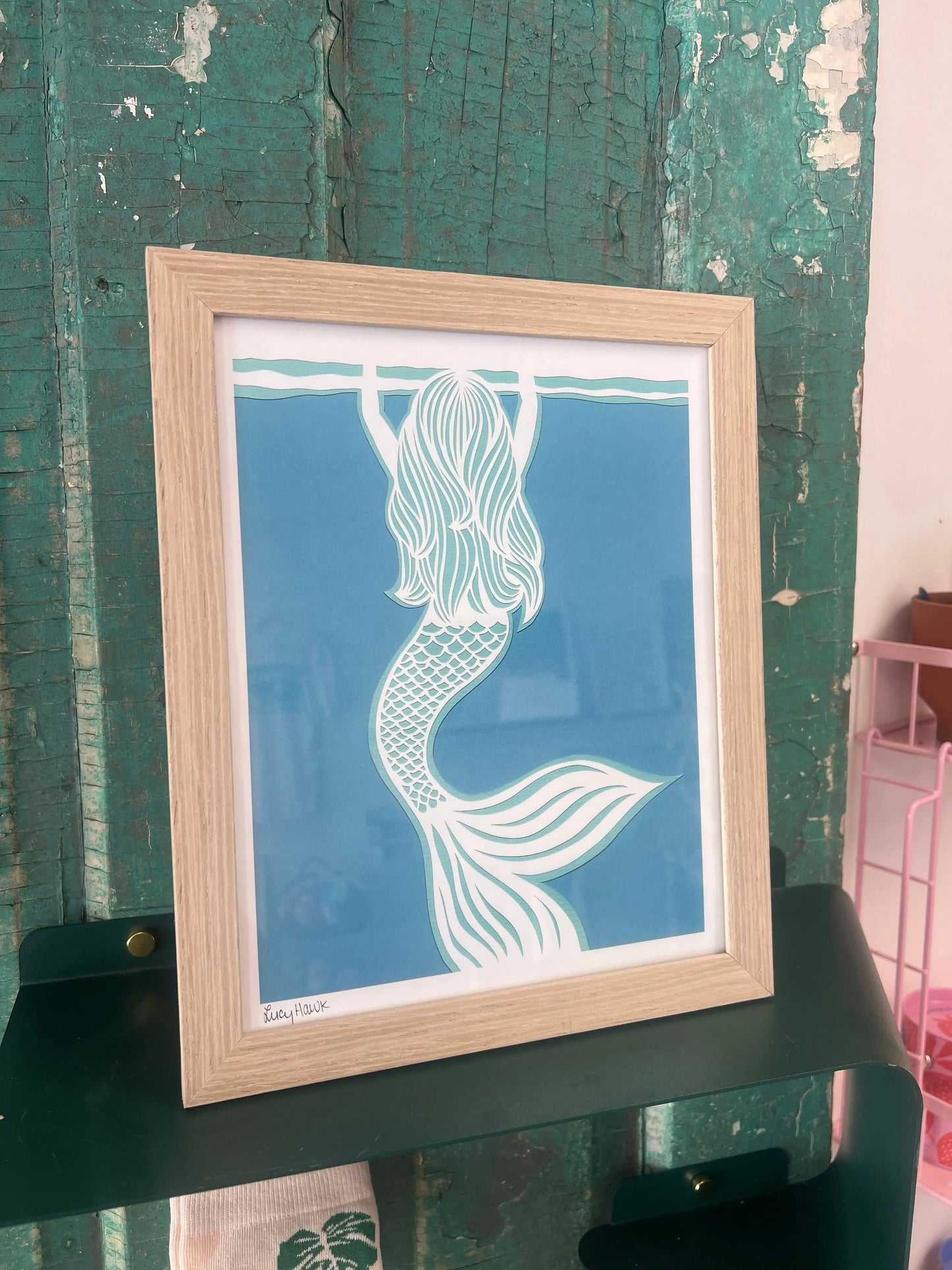 Mermaid 8x10 Lucy Hawk Framed Lucy Hawk