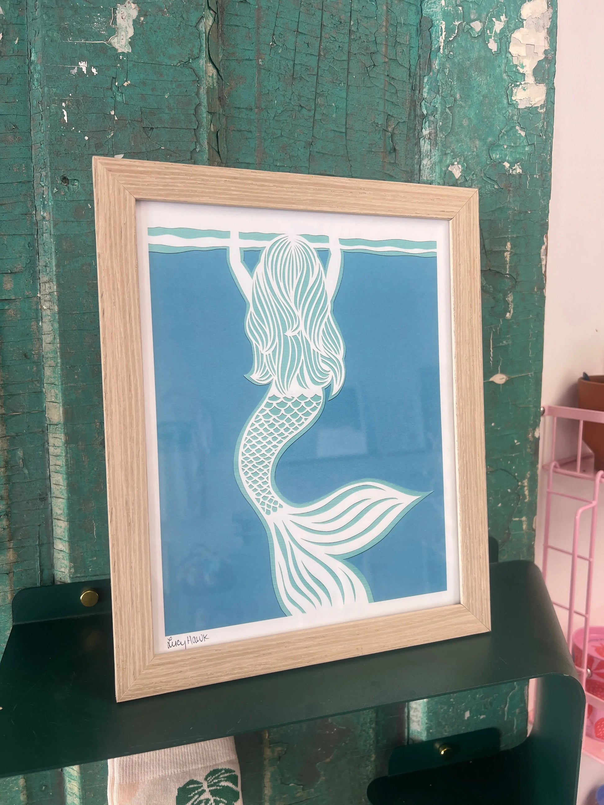 Mermaid 8x10 Lucy Hawk Framed Lucy Hawk