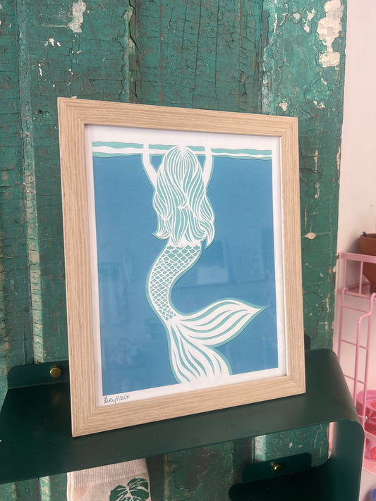 Mermaid 8x10 Lucy Hawk Framed Lucy Hawk