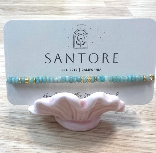 Amazonite Linea Beaded Stretch Bracelet Santore Jewelry