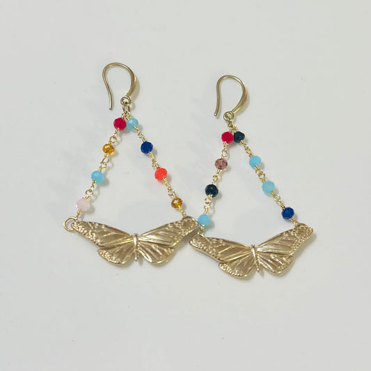 Meadow Butterfly Chandelier Earring Multi Gem Santore Jewelry