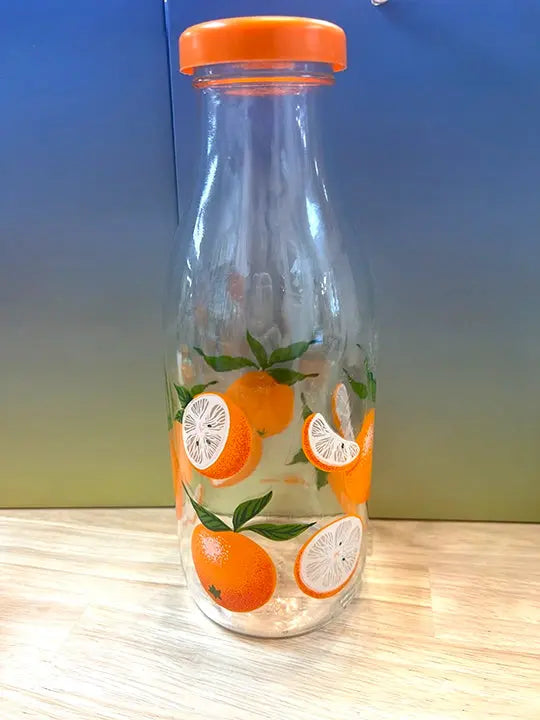 Rare! Full Set Vintage Anchor Hocking Oranges Glassware: Juice, Canisters and Carafe - Sea You Boutique