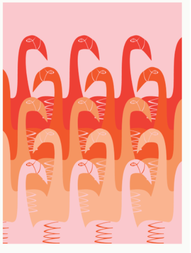 Flamingo Fading Print Framed