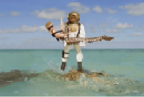 Barbie Print Beach Scootering  13x19 framed