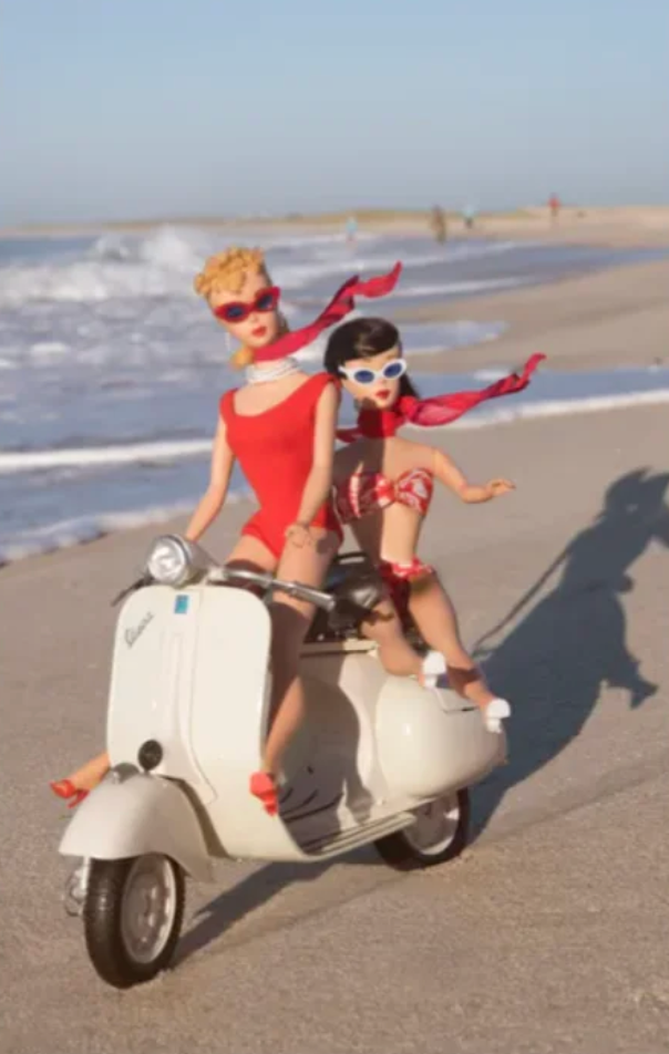 Barbie Print Beach Scootering  13x19 framed