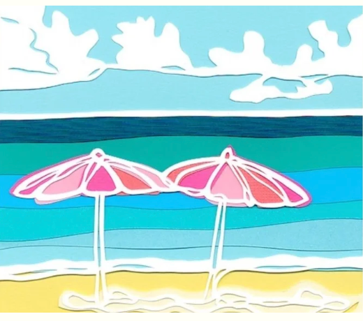 Beach Lucy Hawk Notecard