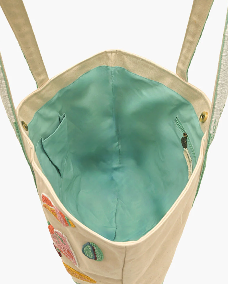 Sea Shell Beaded Boat Tote