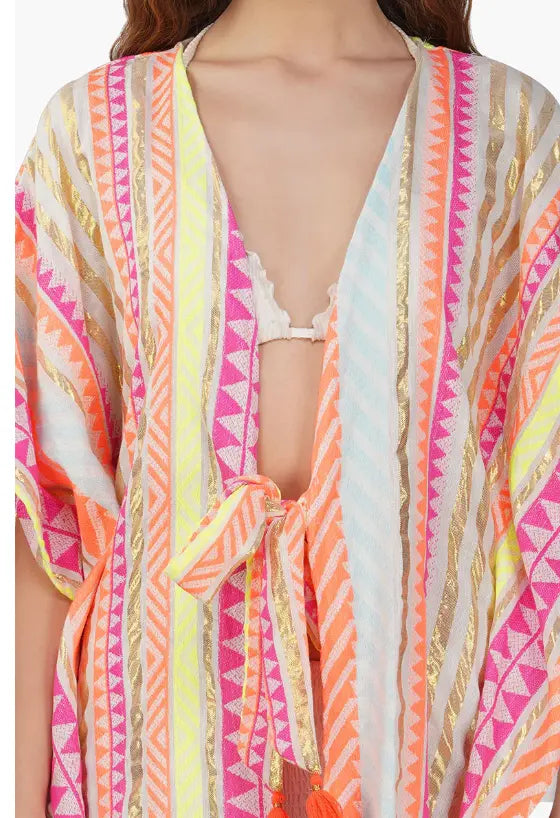 Fluorescent Striped Cover Up S M L America & Beyond