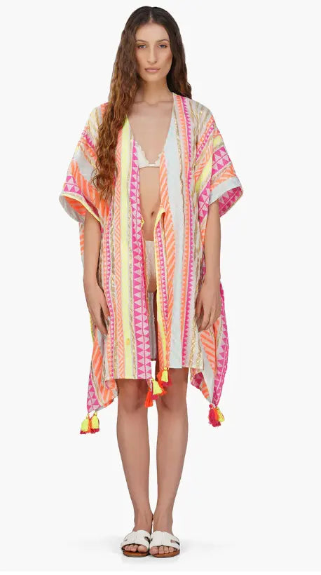 Fluorescent Striped Cover Up S M L America & Beyond